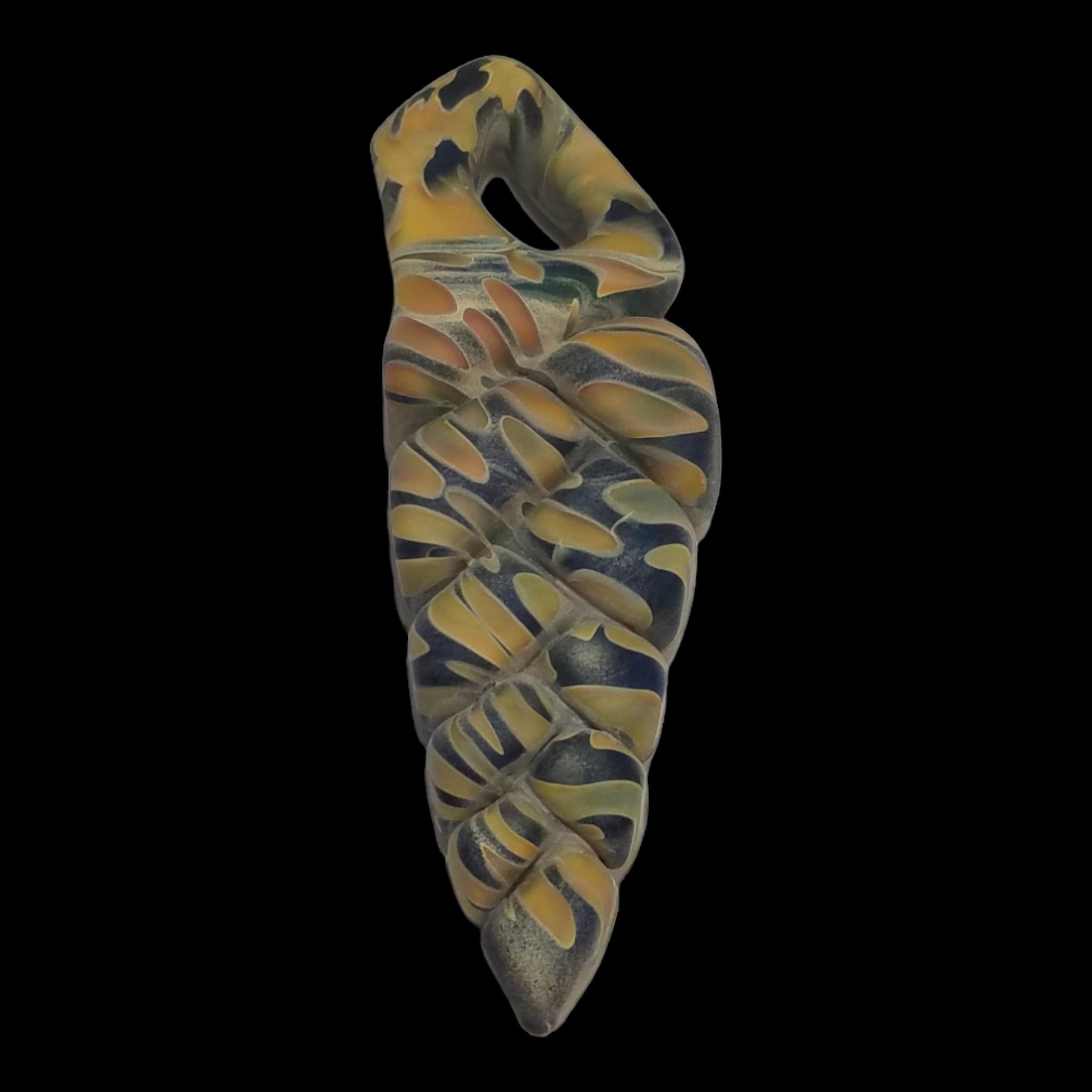 Blue Carmel Braided Leaf Pendy view 7
