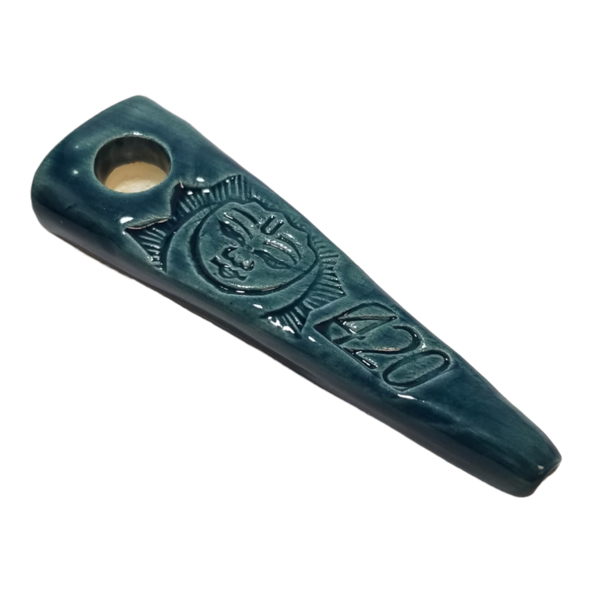 Ceramic Pipe - Moon Sun Face view 2