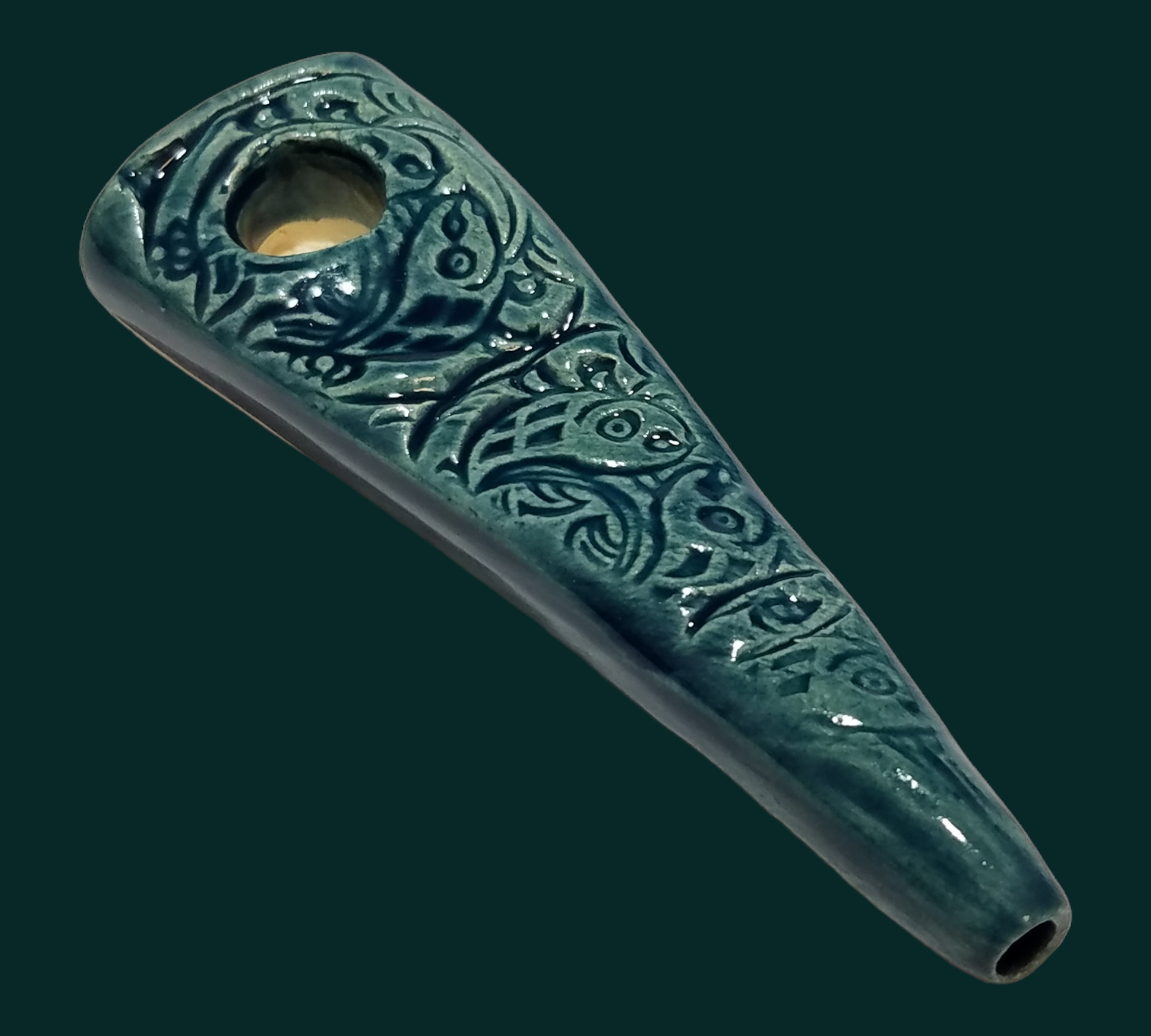 Ceramic Pipe - Filigree Koi Fish