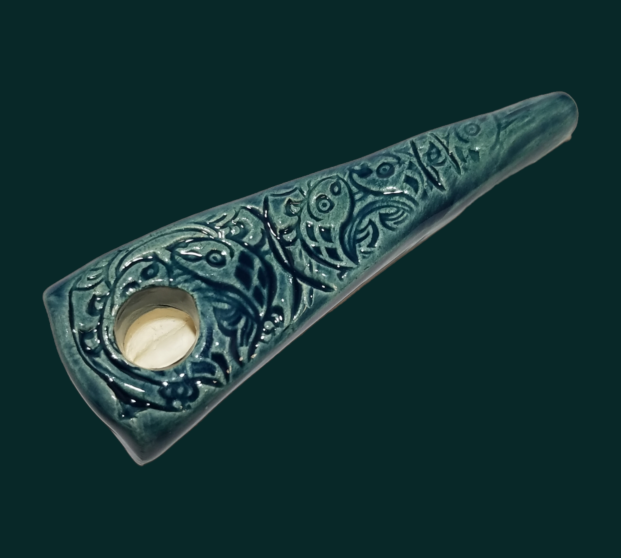 Ceramic Pipe - Filigree Koi Fish view 4