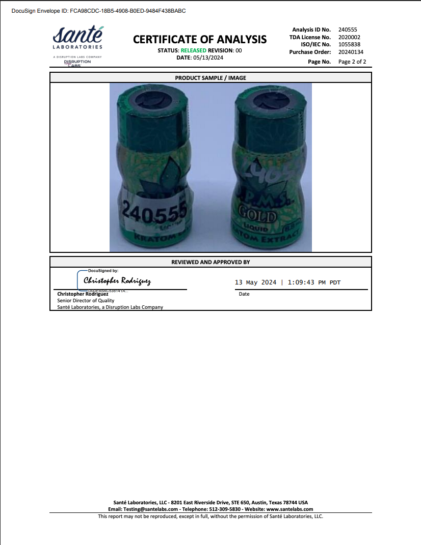 OPMS Gold Liquid Kratom Shot view 4