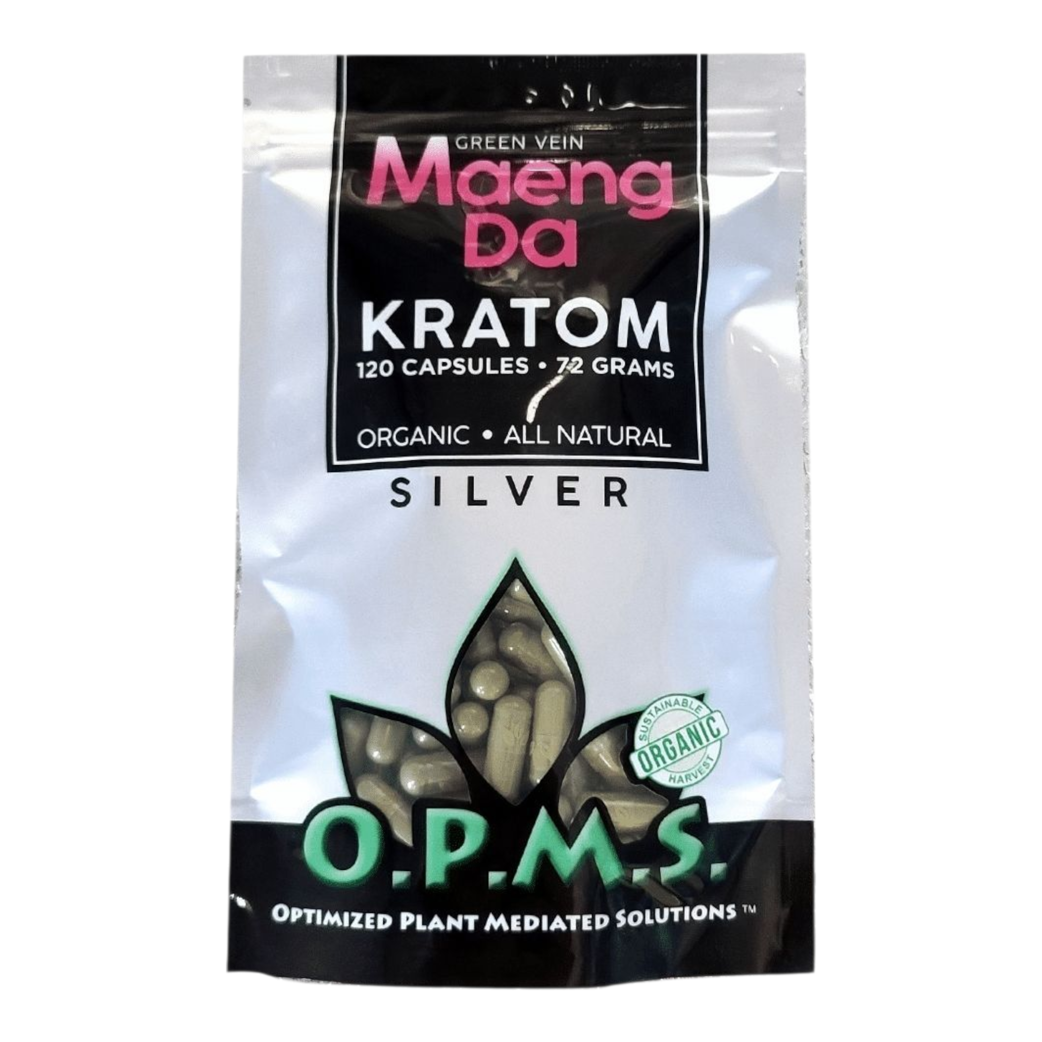 OPMS Silver Green Vein Maeng Da Capsules