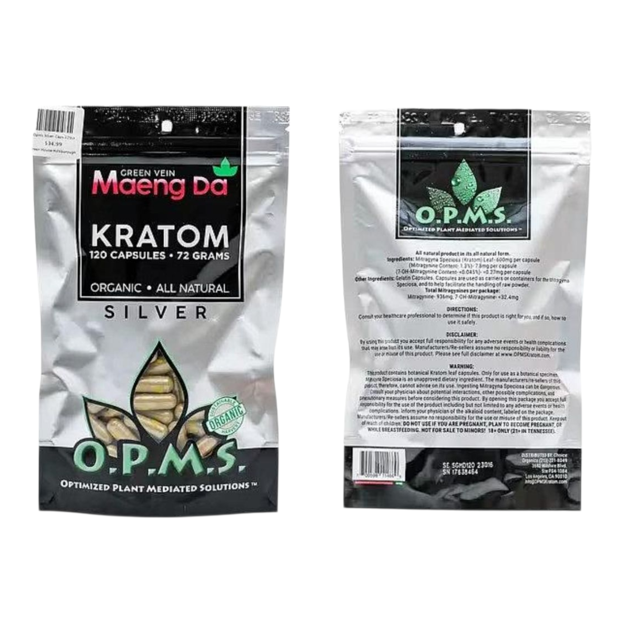 OPMS Silver Green Vein Maeng Da Capsules view 2