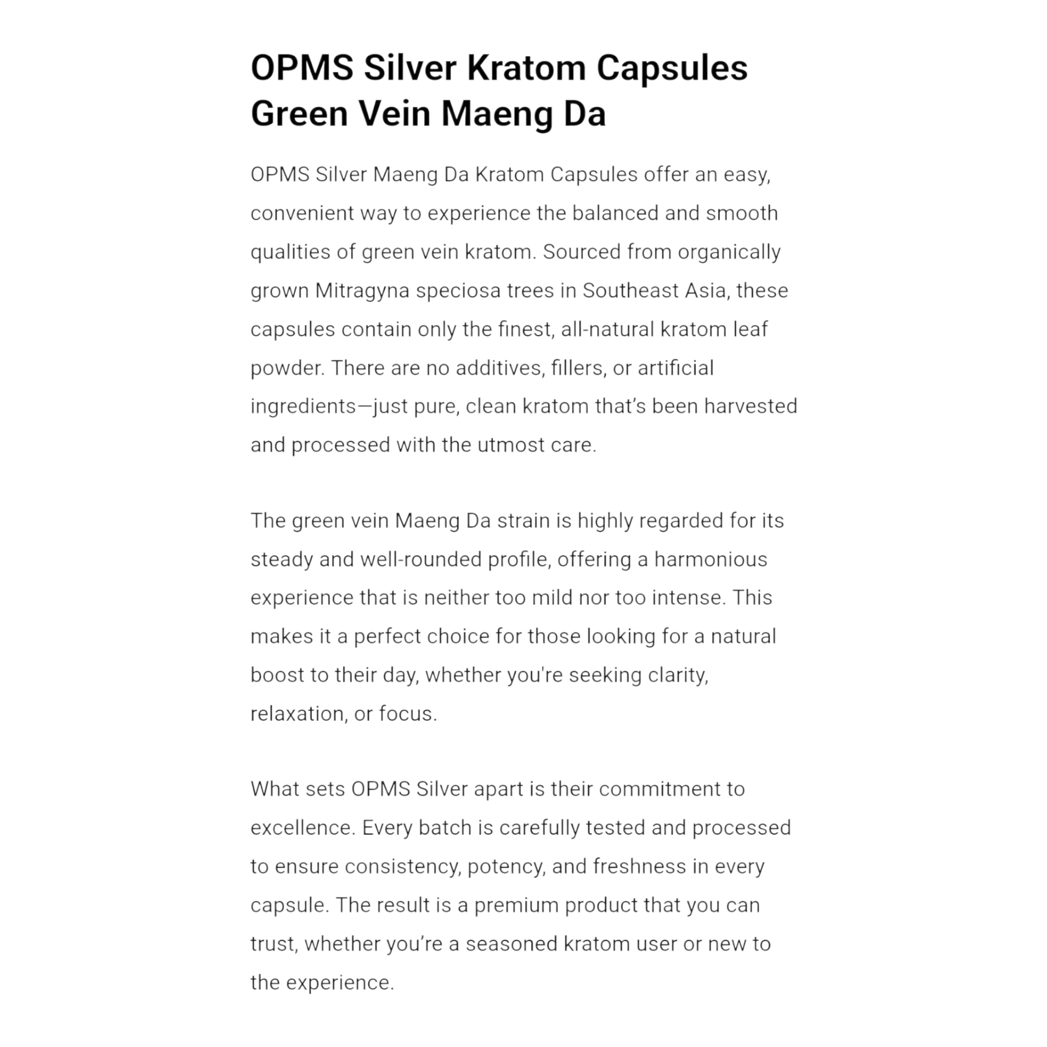 OPMS Silver Green Vein Maeng Da Capsules view 5