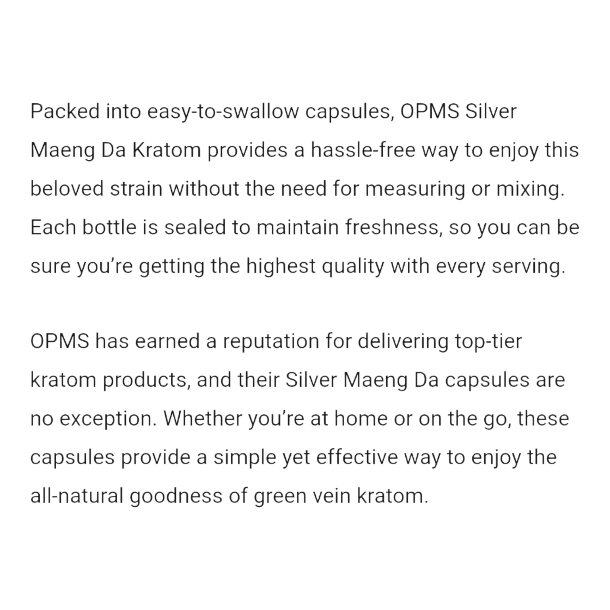 OPMS Silver Green Vein Maeng Da Capsules view 6