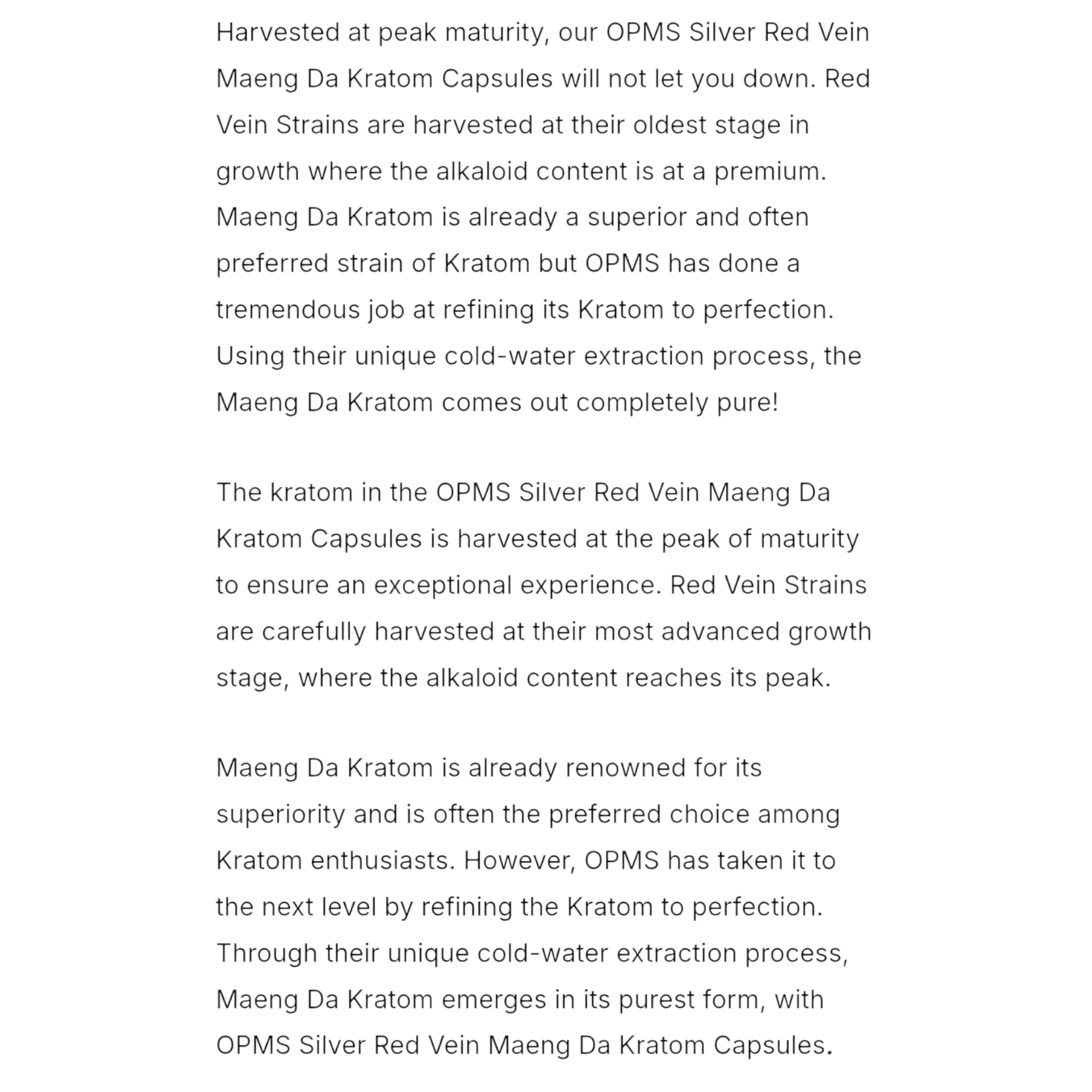 OPMS Silver Red Vein Maeng Da Capsules view 4