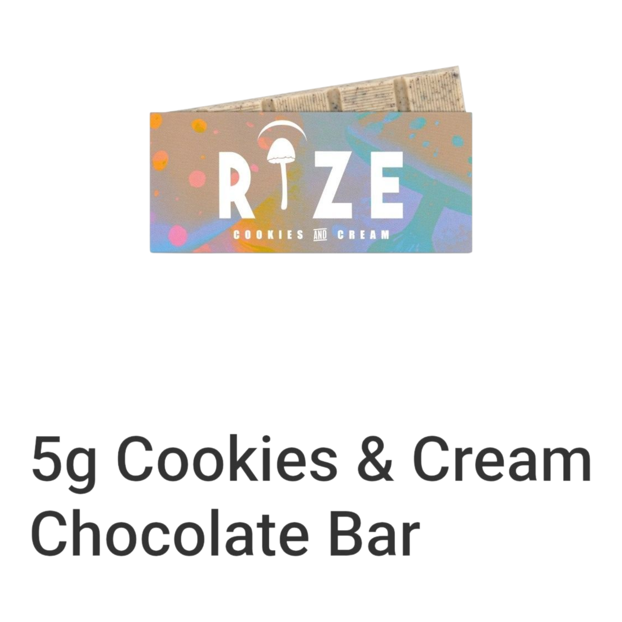 RIZE Cookies and Cream Chocolate Bar 5g view 2