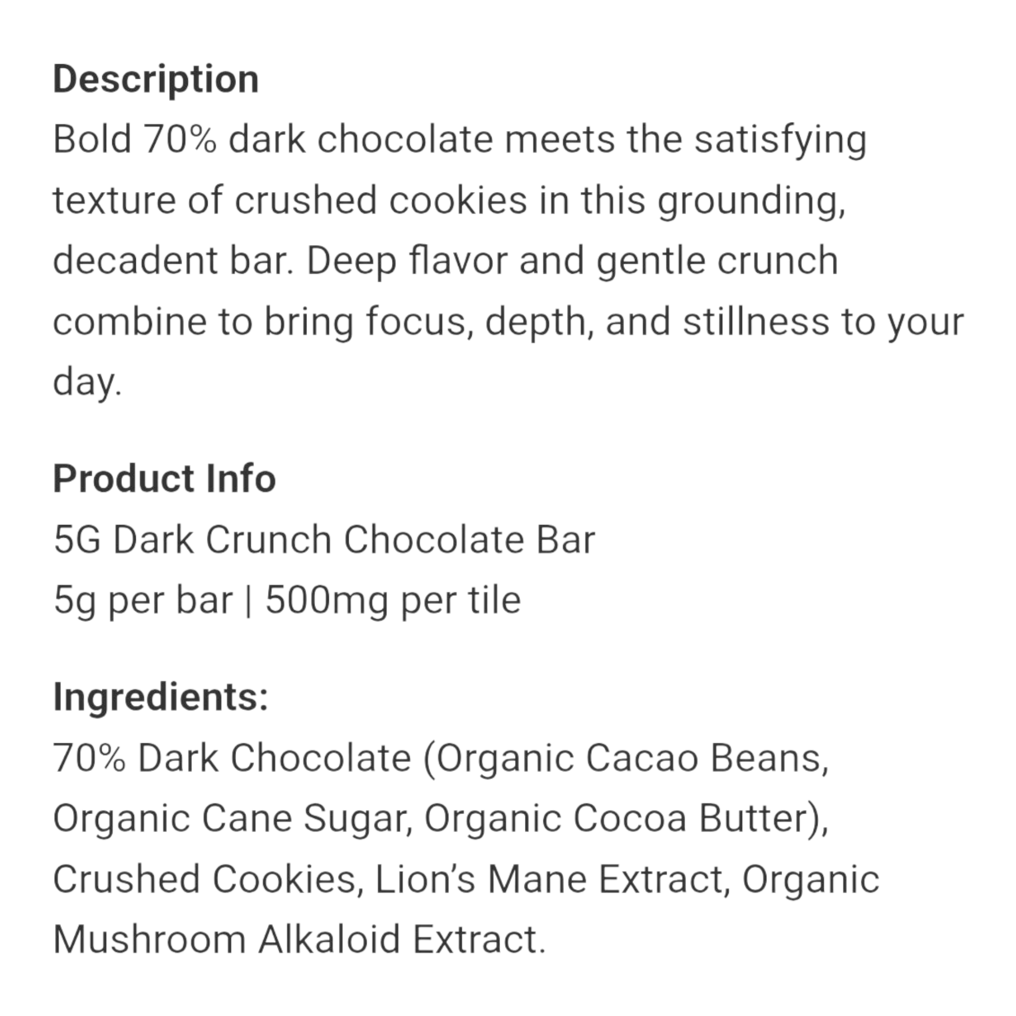 RIZE Dark Crunch Chocolate Bar 5g view 3