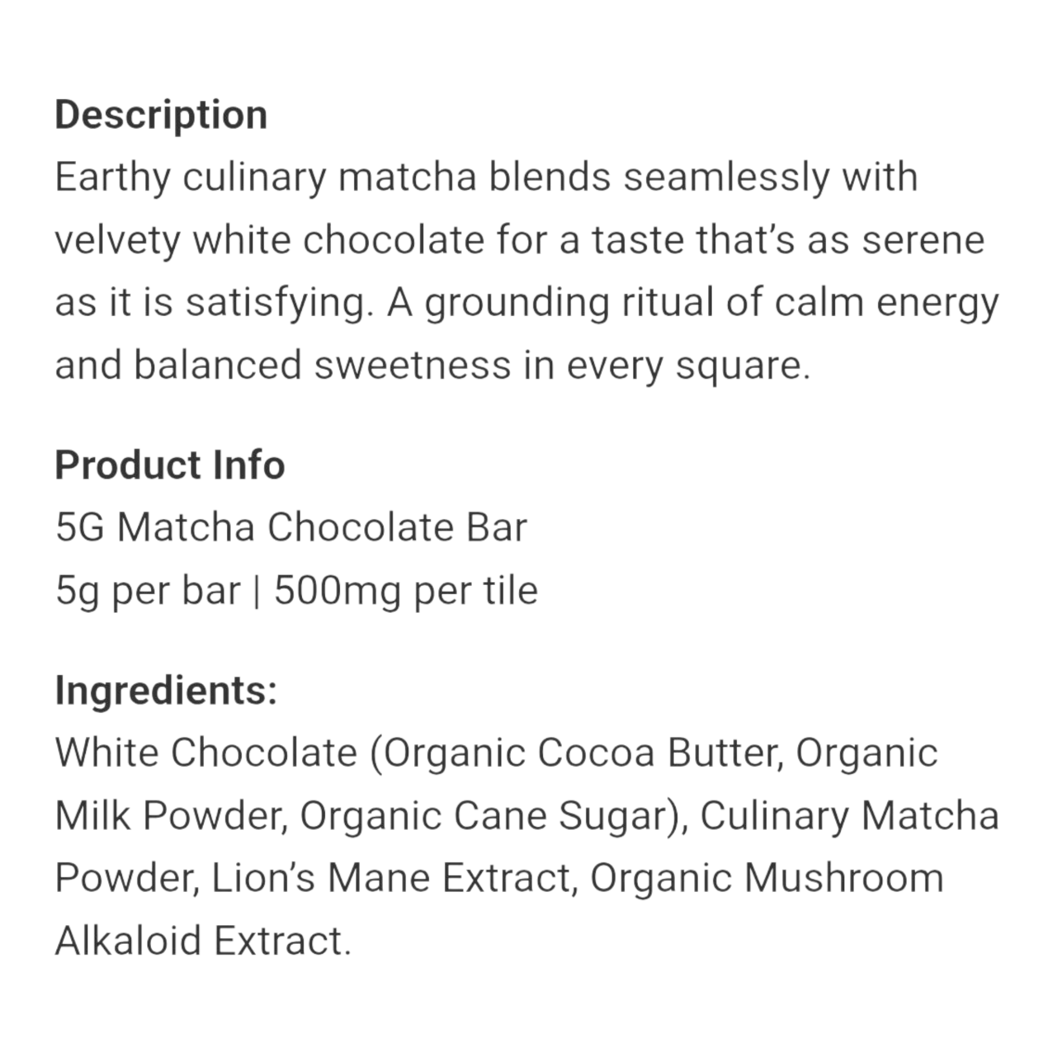 Rize Matcha Chocolate Bar 5g view 3