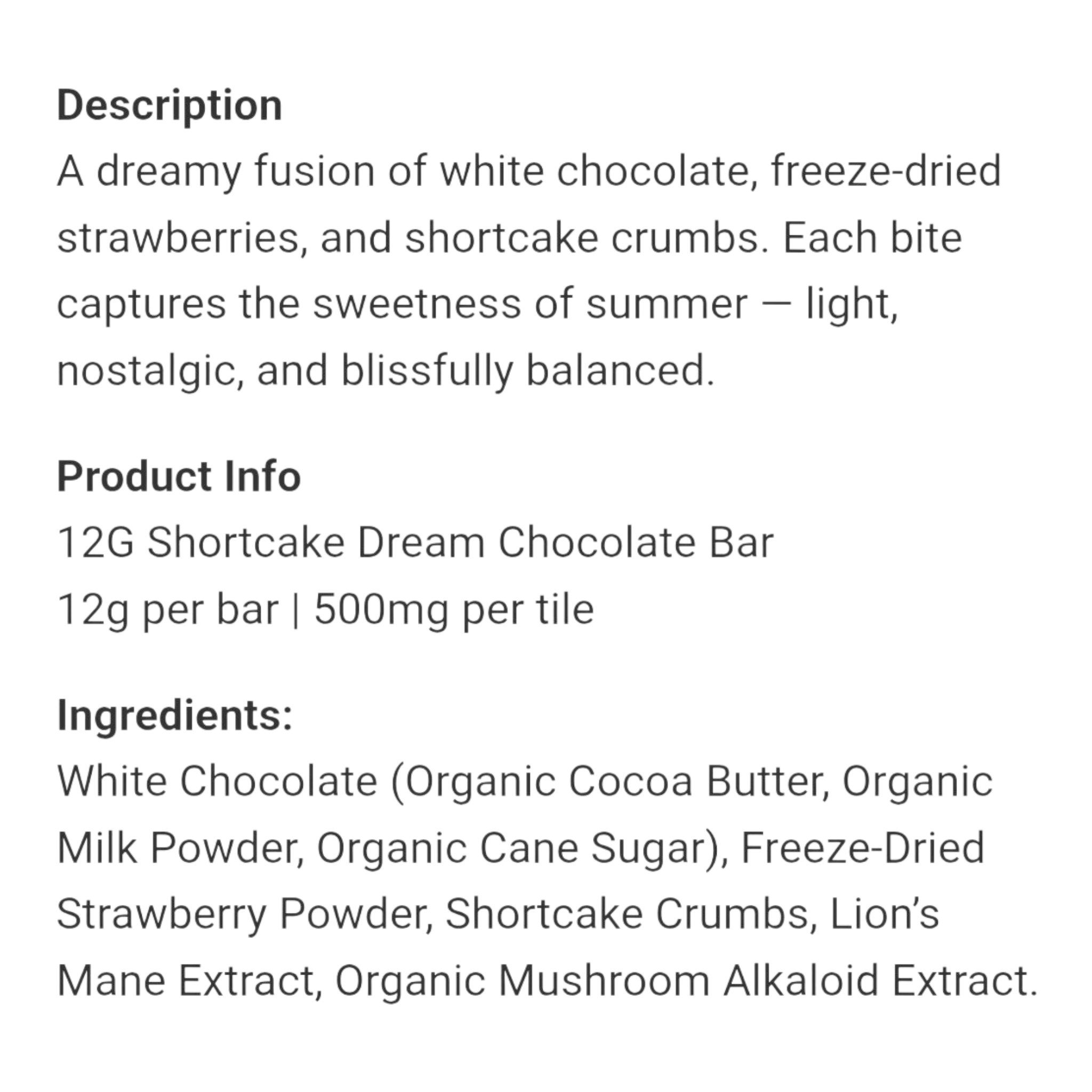 RIZE Shortcake Dream Chocolate Bar 12g view 3